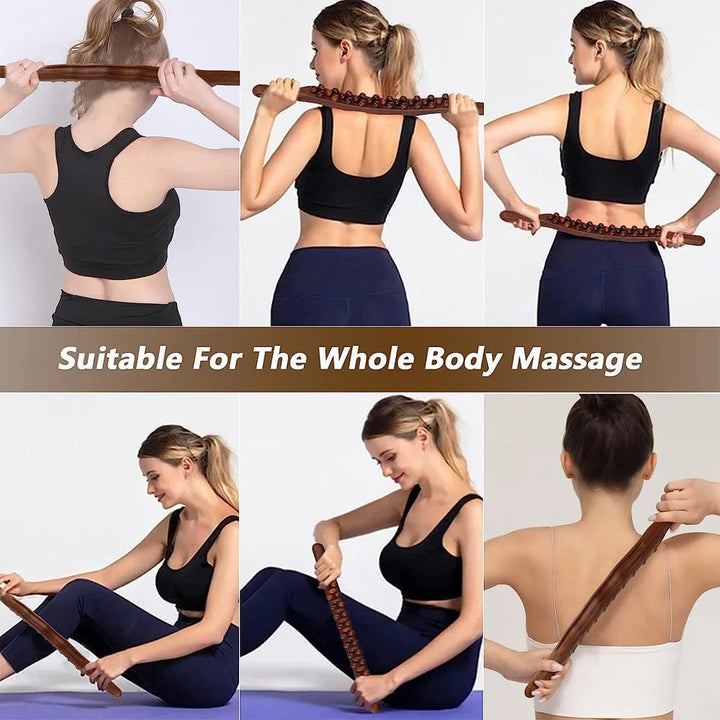 HoutRelax Gua Sha Massage Stick – 60 cm Massage Tool made of Natural Wood for Deep Muscle Relaxation | Kalsten
