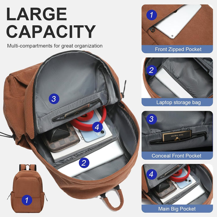 Lightweight Water-Resistant Laptop & Travel Backpack with Organised Compartments | Kalsten
