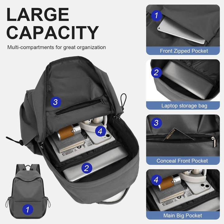 Lightweight Water-Resistant Laptop & Travel Backpack with Organised Compartments | Kalsten