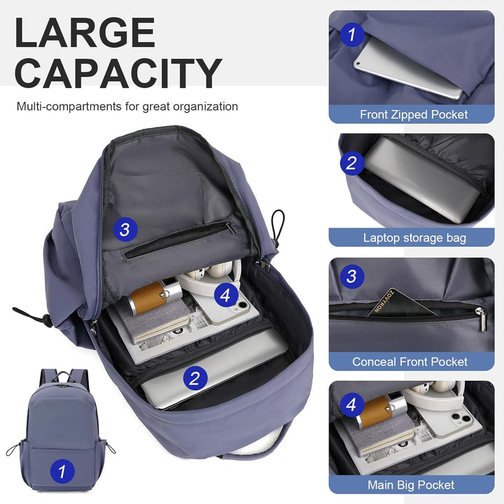 Lightweight Water-Resistant Laptop & Travel Backpack with Organised Compartments | Kalsten