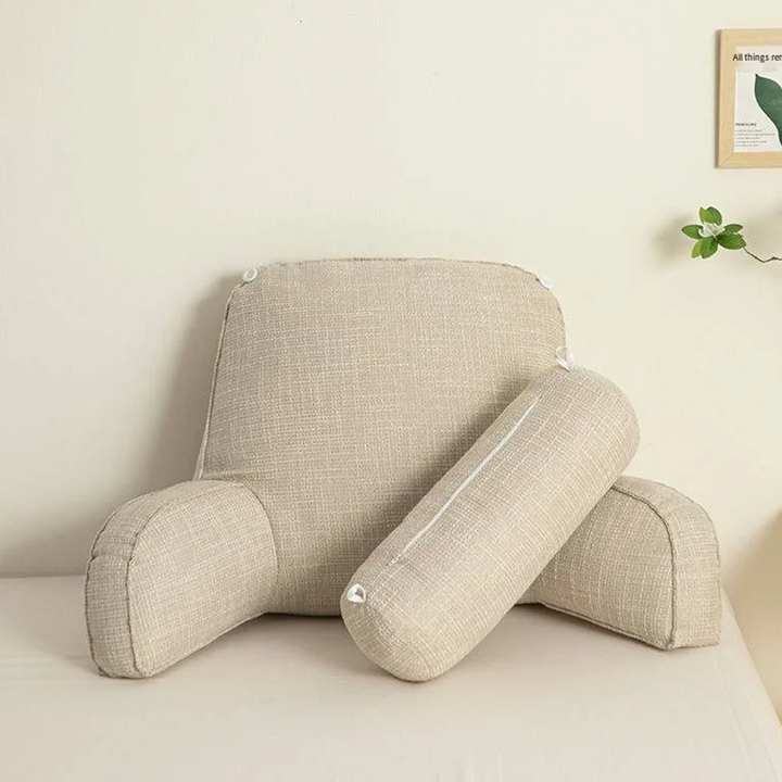 Ergonomic back cushion with armrests