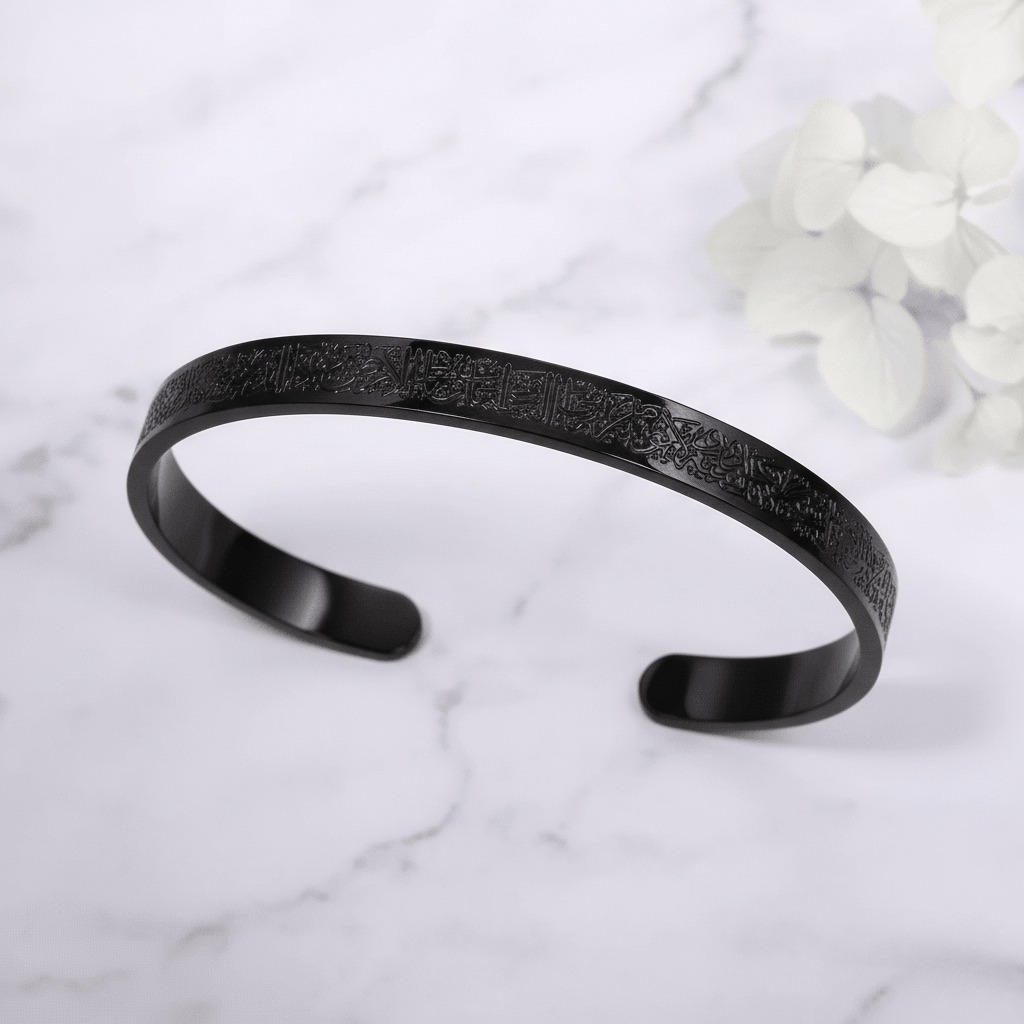 Kalsten | NOOR BANGLE – Adjustable Stainless Steel Bracelet with Ayatul Kursi Engraving