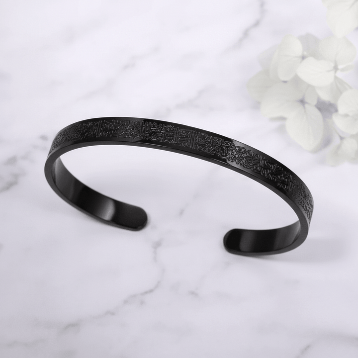 Kalsten | NOOR BANGLE – Adjustable Stainless Steel Bracelet with Ayatul Kursi Engraving