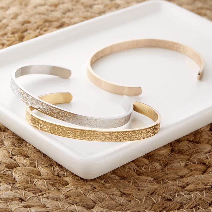 Kalsten | NOOR BANGLE – Adjustable Stainless Steel Bracelet with Ayatul Kursi Engraving