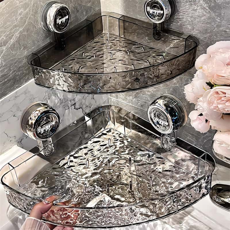 Kalsten | NordicGrip Wall Shelf – No-Drill, Suction Cup Mounted Organizer for Bathroom, Kitchen, and Office