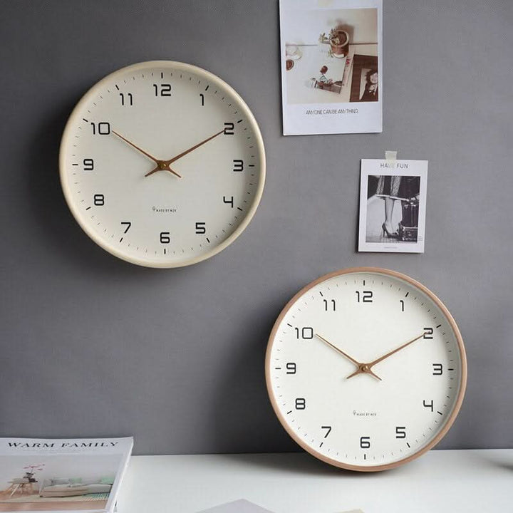 NordicTime Wooden Wall Clock Silent Scandinavian | Kalsten