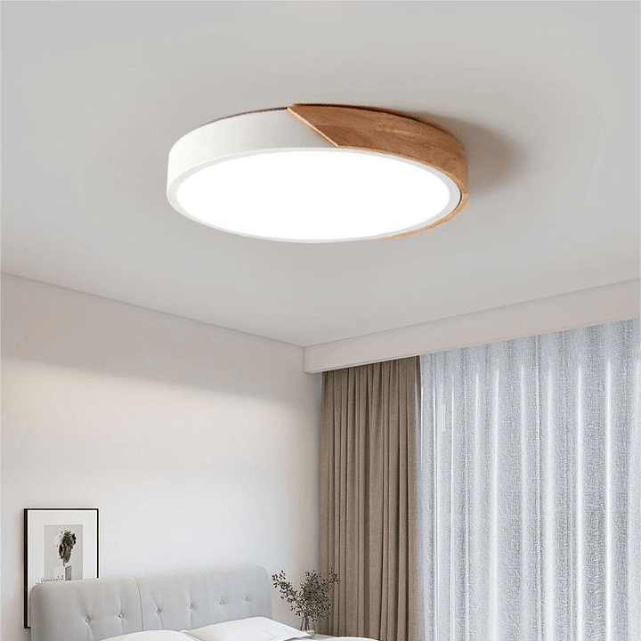 Kalsten | Nordic Wood LED Ceiling Light – Macaron Design, 23–30cm