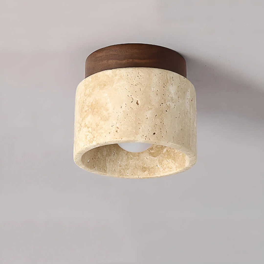 Rustic Travertine Ceiling Lamp - TravaGlow | Kalsten