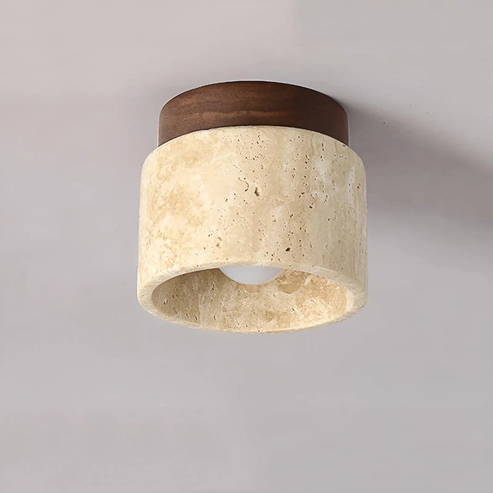 Rustic Travertine Ceiling Lamp - TravaGlow | Kalsten