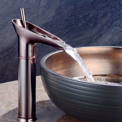 Waterfall Antique Faucet Bathroom Washbasin Faucet Brass Sink Mixer Taps