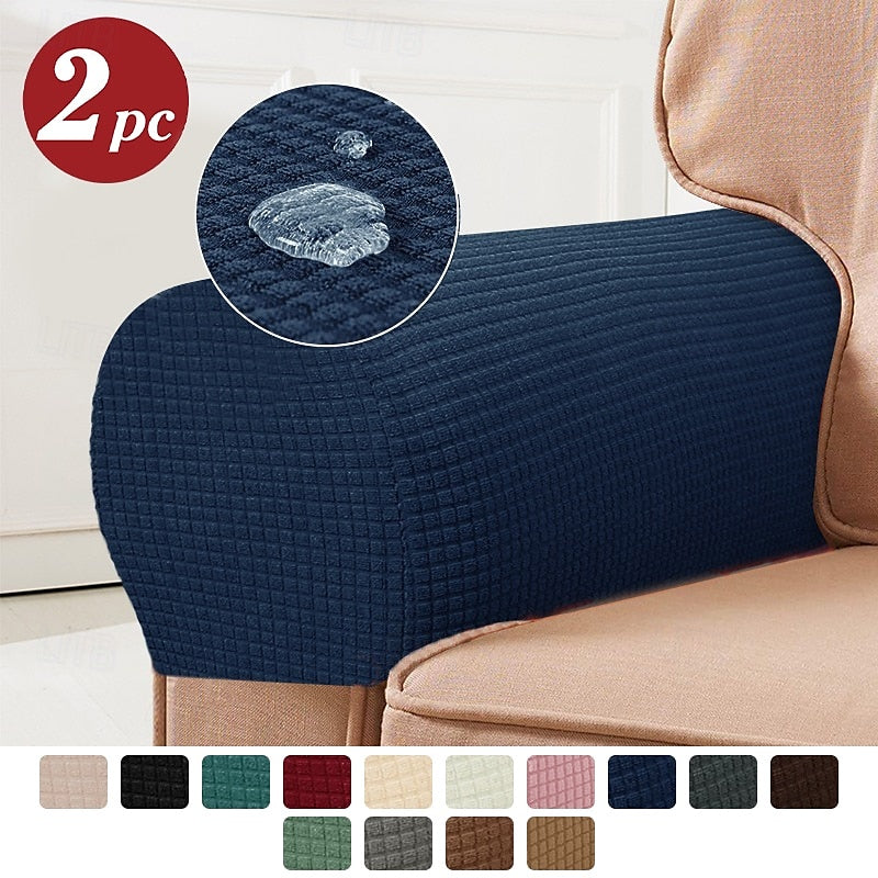 Kalsten | Stretch Armrest Covers – Spandex Covers for Chairs & Armchairs, Set of 2, Bordeaux