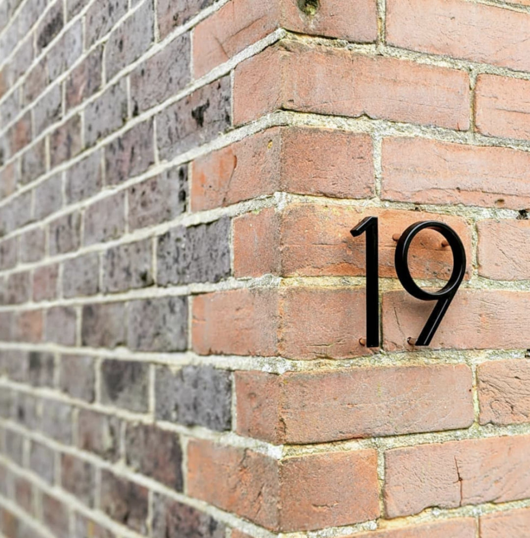 Kalsten | House Numbers Modern Black Metal Floating Style