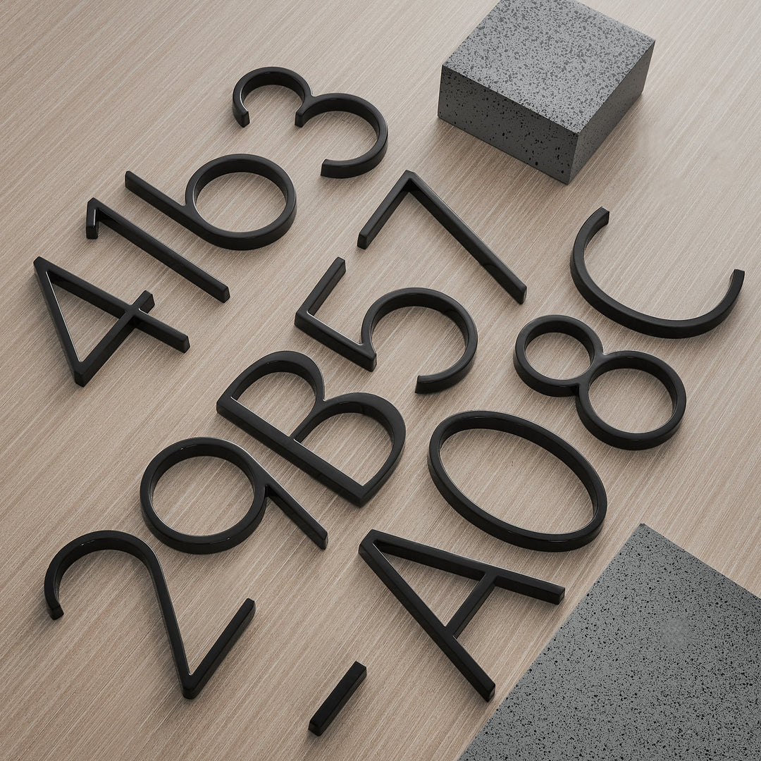 Modern Floating Black Metal House Number Kalsten