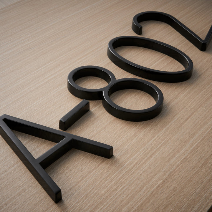 Modern Floating Black Metal House Number Kalsten