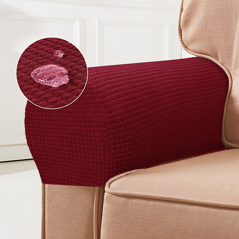 Kalsten | Stretch Armrest Covers – Spandex Covers for Chairs & Armchairs, Set of 2, Bordeaux