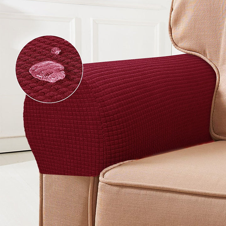 Kalsten | Stretch Armrest Covers – Spandex Covers for Chairs & Armchairs, Set of 2, Bordeaux