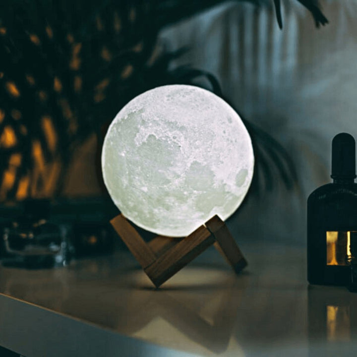Magical Moon Lamp - with Wireless Touch Control and Wooden Stand Kalsten
