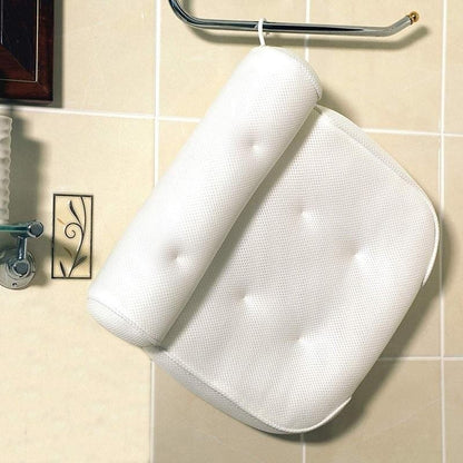 Skanto | Orthopedic Bath Pillow - Breathable Bath Headrest Made of 3D Mesh Fabric with Suction Cups