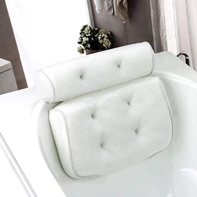 Orthopedic Bath Pillow - Breathable 3D Mesh Bath Headrest Pillow with Suction Cups