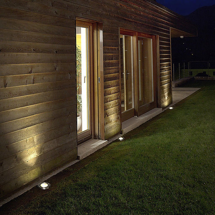 Poolside Deck Waterproof LED Chrome Recessed Well Step Lights Garden Lawn Inset Lighting | Kalsten