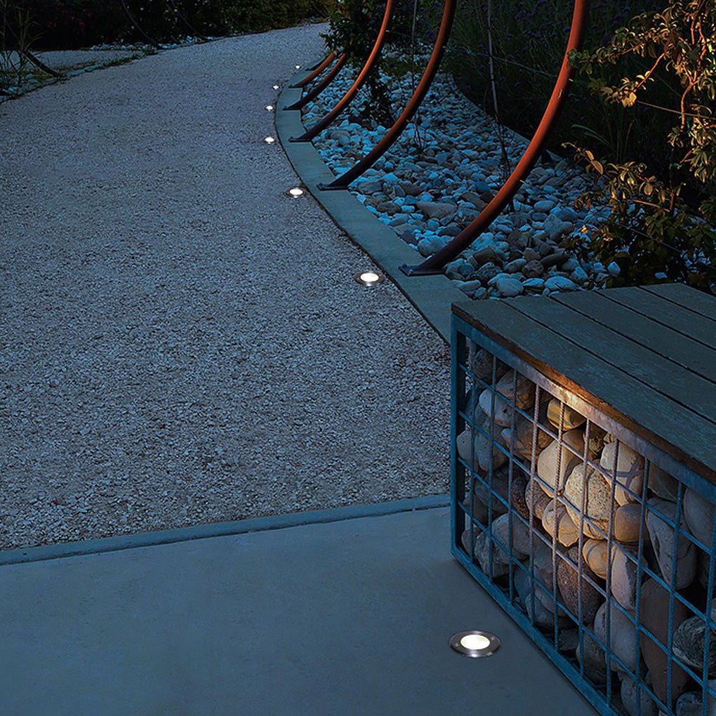 Poolside Deck Waterproof LED Chrome Recessed Well Step Lights Garden Lawn Inset Lighting | Kalsten