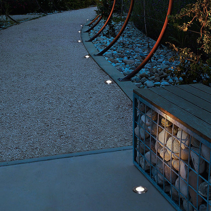Poolside Deck Waterproof LED Chrome Recessed Well Step Lights Garden Lawn Inset Lighting | Kalsten