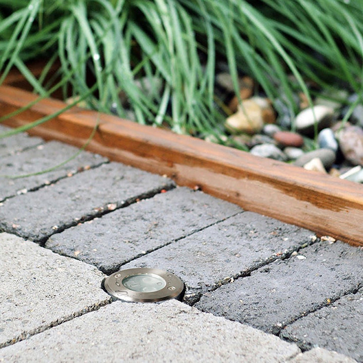Poolside Deck Waterproof LED Chrome Recessed Well Step Lights Garden Lawn Inset Lighting | Kalsten