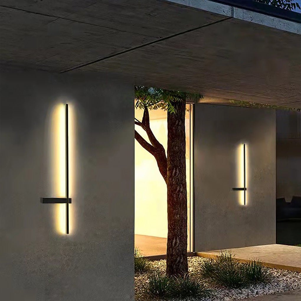 Interlaced Line Strips Waterproof Led Black Modern Outdoor Wall Lights | Kalsten