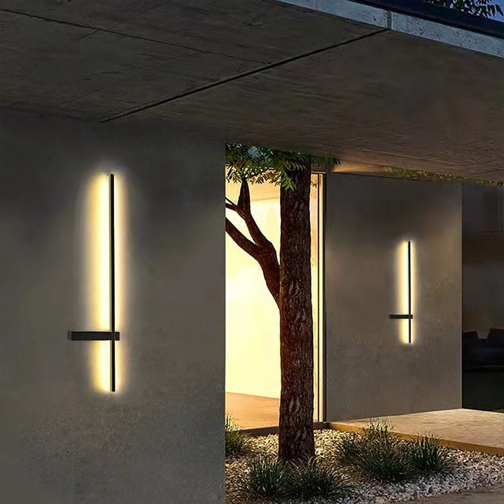 Interlaced Line Strips Waterproof Led Black Modern Outdoor Wall Lights | Kalsten