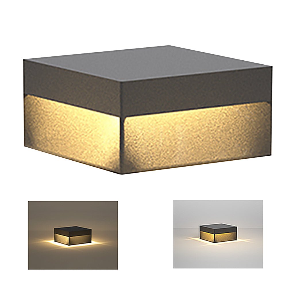 Square Waterproof LED Solar Modern Outdoor Fence Post Lights Pillar Light | Kalsten