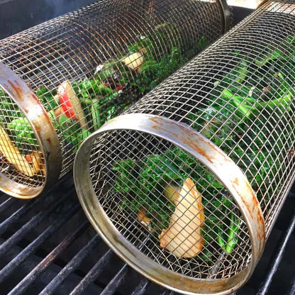 BowLift | Stainless Steel Rolling BBQ Grill Basket – Rotating Design for Perfectly Grilled Food
