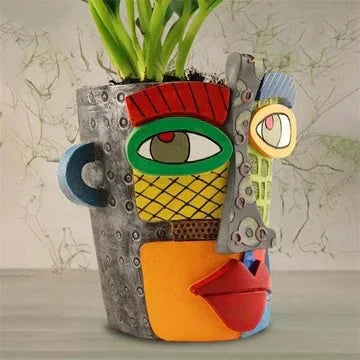 Kalsten | Handmade Picasso Brutalist Abstract Beauty Face Flower Pot