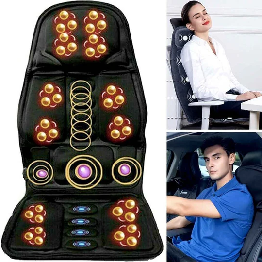 Kalsten | 8 Mode Massage Chair Pad With Heated Back Neck Cushion For Car & Home