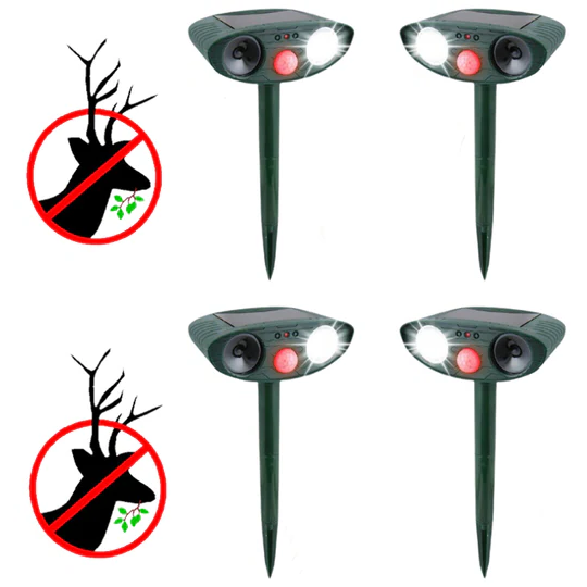 Kalsten | Ultrasonic Deer Repeller - Pack Of 4 Solar Powered - Get Rid of Deer in 48 Hours