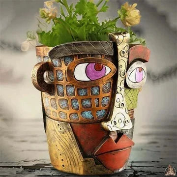 Kalsten | Handmade Picasso Brutalist Abstract Beauty Face Flower Pot