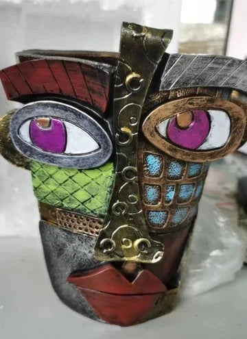 Kalsten | Handmade Picasso Brutalist Abstract Beauty Face Flower Pot
