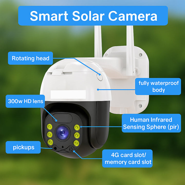 Wireless surveillance camera – solar-powered – 2K Full HD | Kalsten