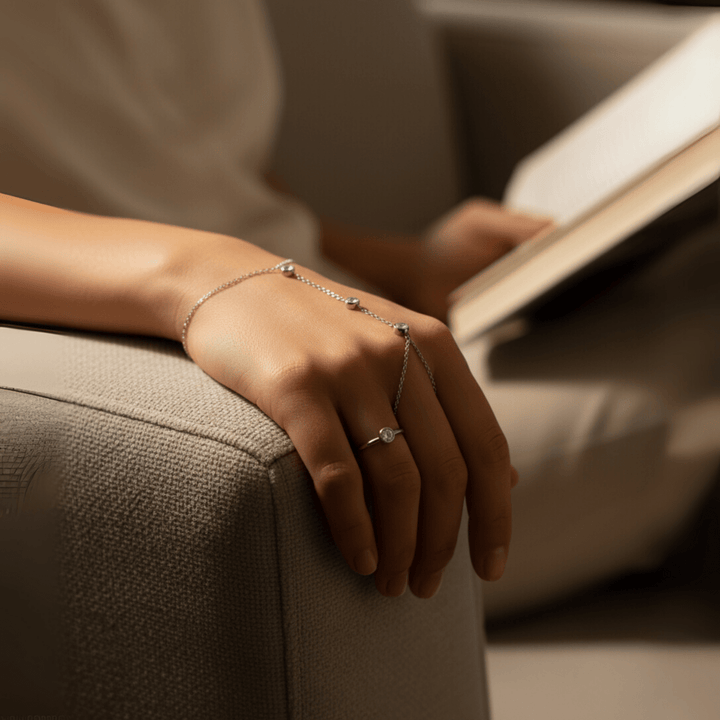 Kalsten | PalmGrace – Adjustable Finger Ring Palm Bracelet with Radiant Crystals