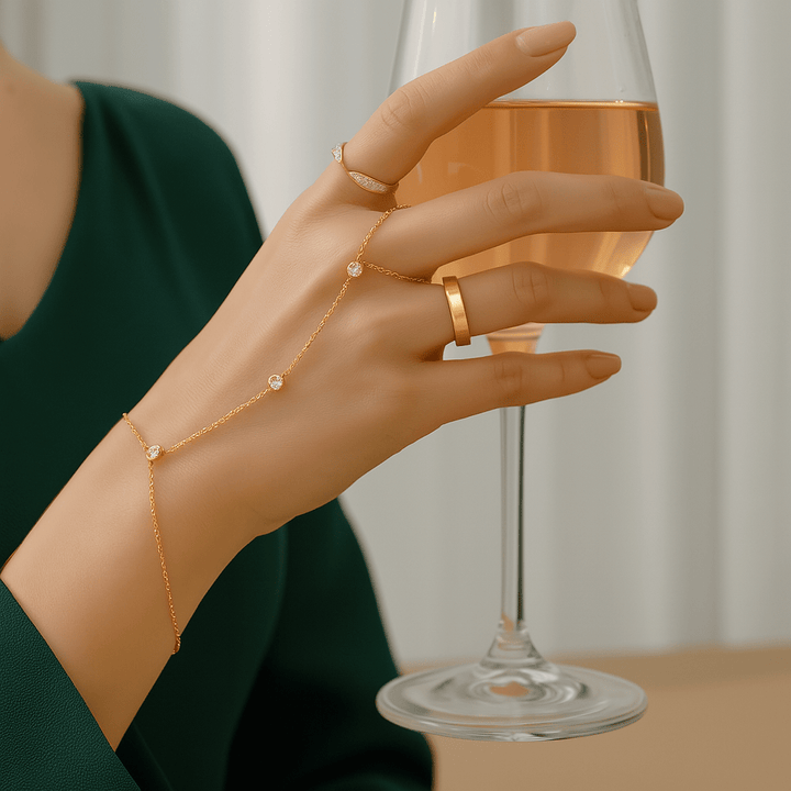 Kalsten | PalmGrace – Adjustable Finger Ring Palm Bracelet with Radiant Crystals