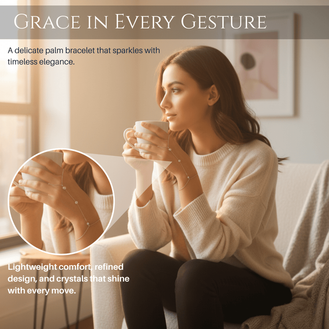 Kalsten | PalmGrace – Adjustable Finger Ring Palm Bracelet with Radiant Crystals
