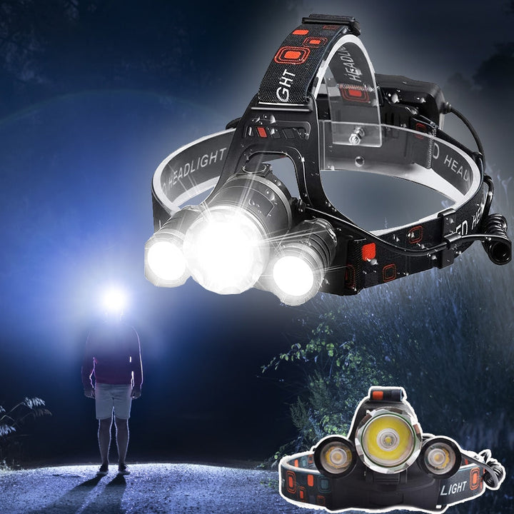 Professional LED Headlamp (5000 Lumens) - Multifunctional and Rechargeable | Kalsten