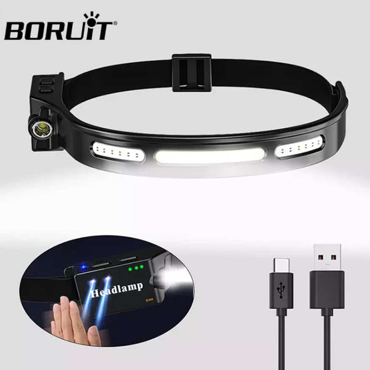 Headlamp (rechargeable) 3-in-1 COB LED waterproof with motion sensor | Kalsten