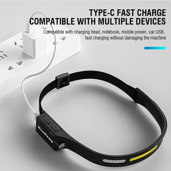 Headlamp (rechargeable) 3-in-1 COB LED waterproof with motion sensor | Kalsten