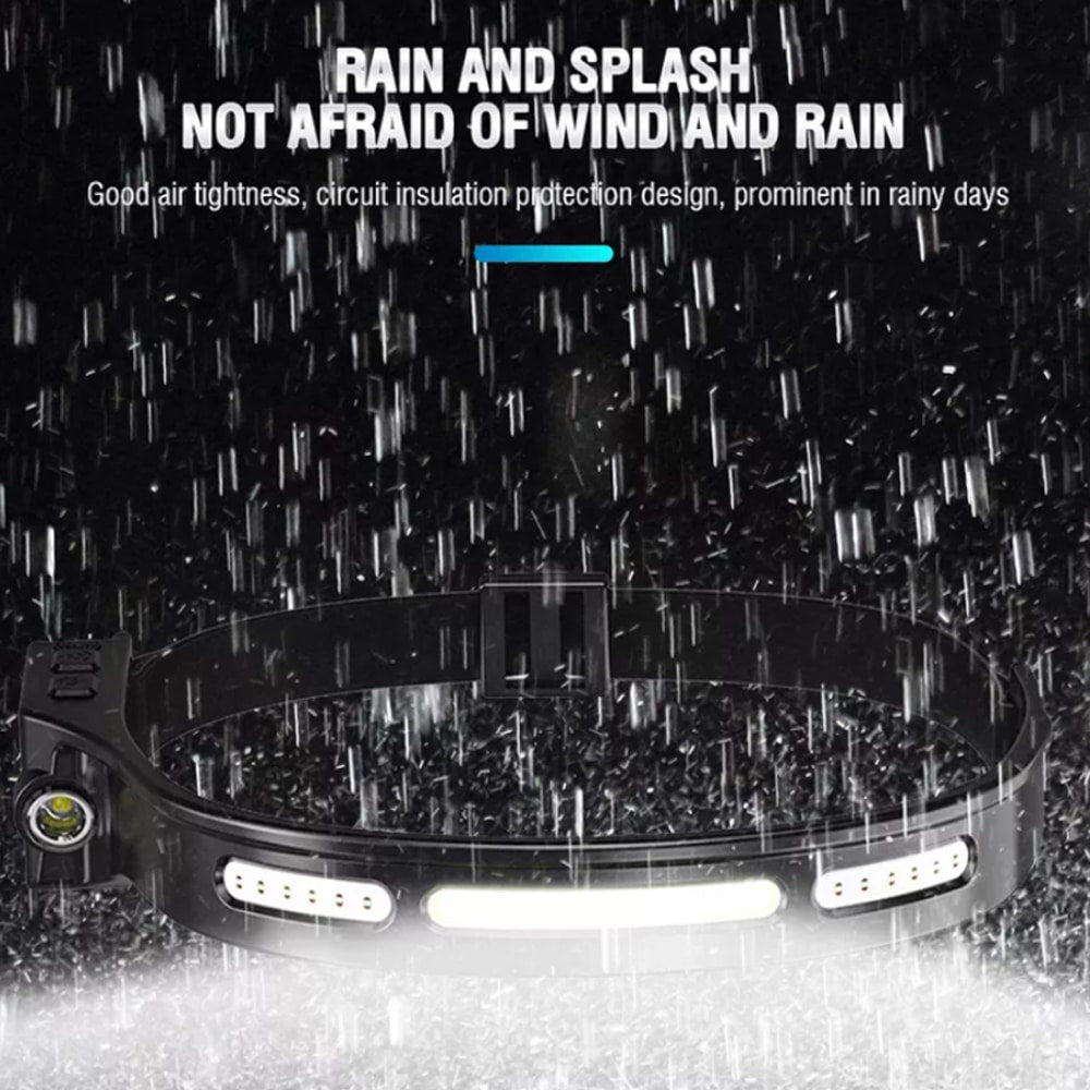 Headlamp (rechargeable) 3-in-1 COB LED waterproof with motion sensor | Kalsten