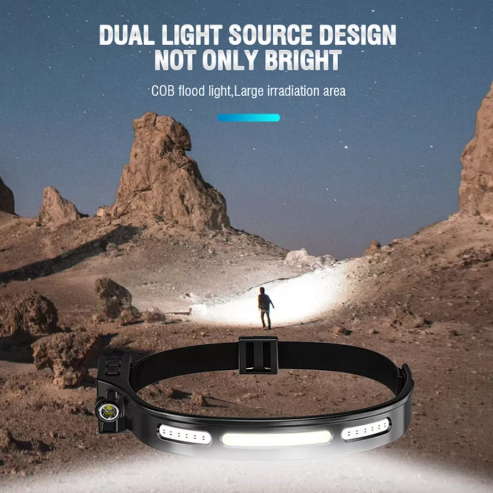 Headlamp (rechargeable) 3-in-1 COB LED waterproof with motion sensor | Kalsten