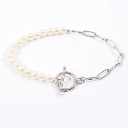 BowLift | Paperclip Chain Pearl Blended Bracelet and Necklace