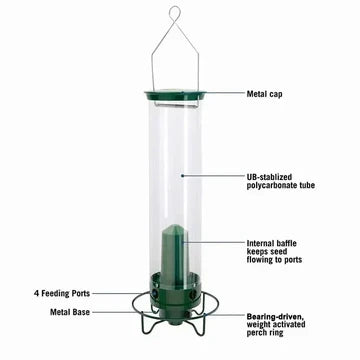 Kalsten | Bird Feeder | Squirrel-Proof Hanging Seed Feeder Outdoor