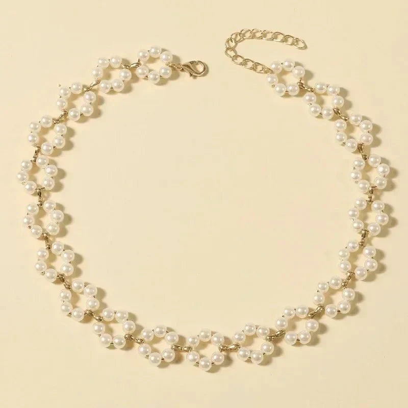 Kalsten | Pearl Floral Daisy Choker Necklace