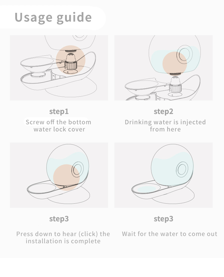 Kalsten | Pet Water Fountain Silent Plastic Bowl Dispenser