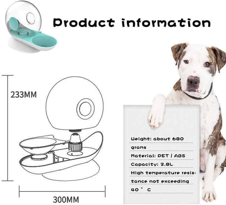 Kalsten | Pet Water Fountain Silent Plastic Bowl Dispenser